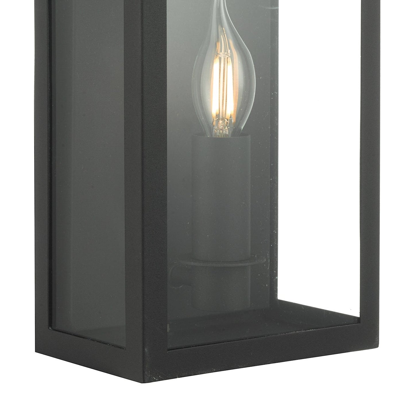 dar lighting Vapour Coach Lantern Outdoor Wall Light Matt Black IP44 VAP5222