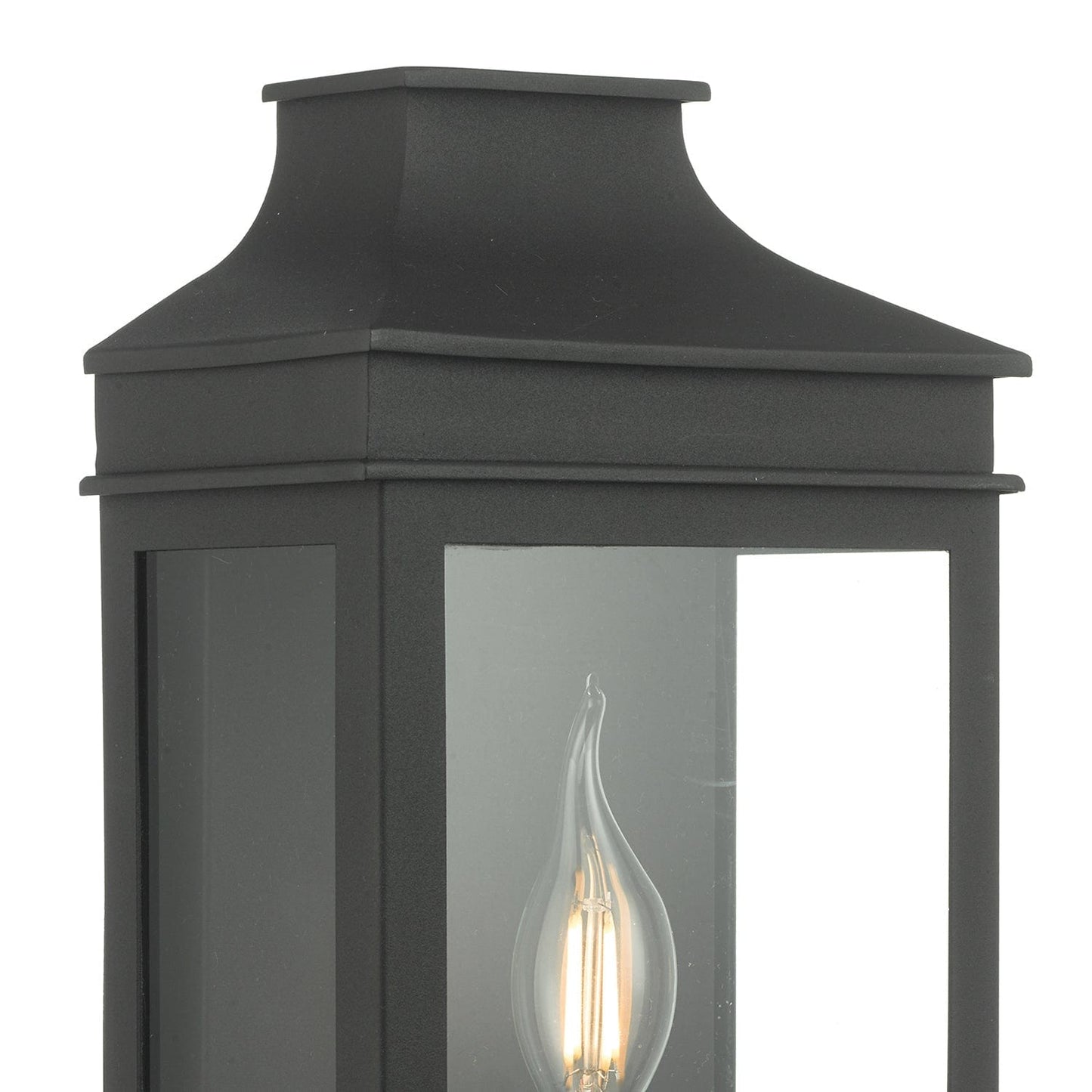 dar lighting Vapour Coach Lantern Outdoor Wall Light Matt Black IP44 VAP5222