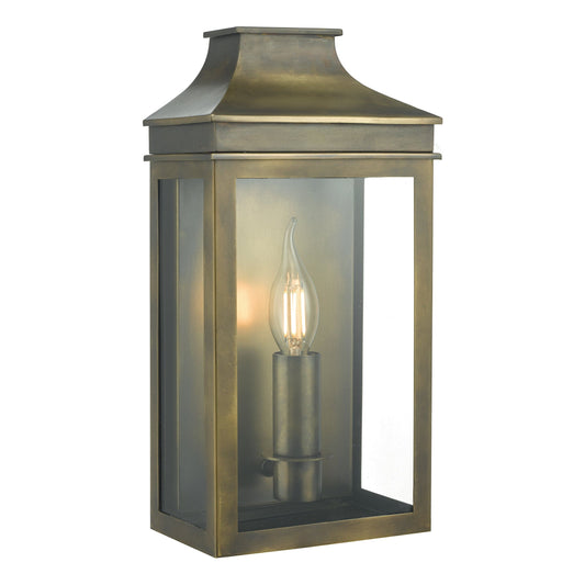 dar lighting Vapour Coach Lantern Outdoor Wall Light Weathered Brass IP44 VAP5245