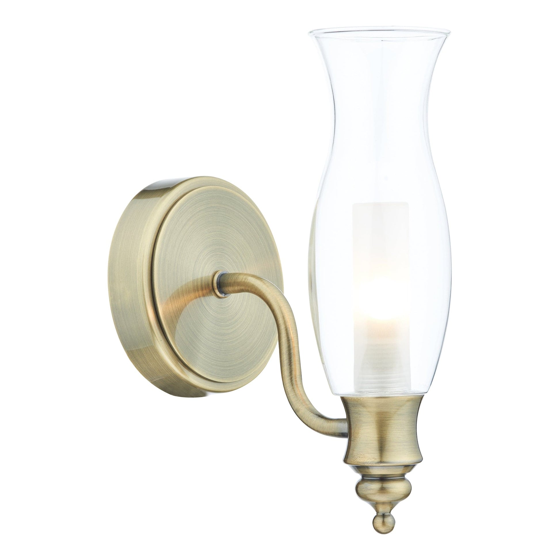 dar lighting Vestry Bathroom Wall Light Antique Brass IP44 VES0775