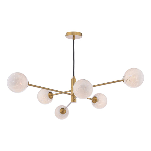dar lighting Vignette 6 Light Pendant Aged Brass VIG0645-17