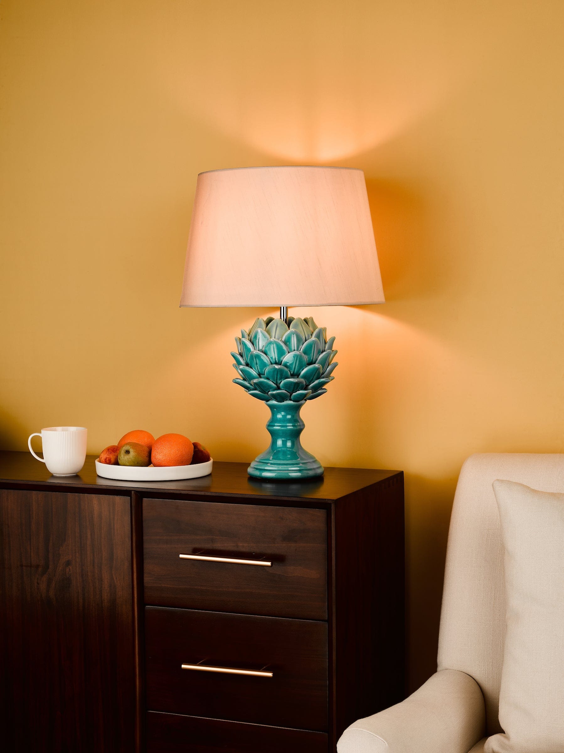 dar lighting Violetta Table Lamp Blue Ceramic Base Only VIO4223