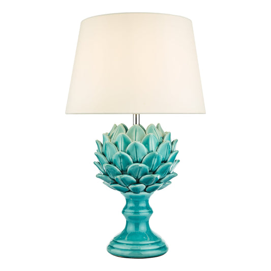 dar lighting Violetta Table Lamp Blue Ceramic Base Only VIO4223