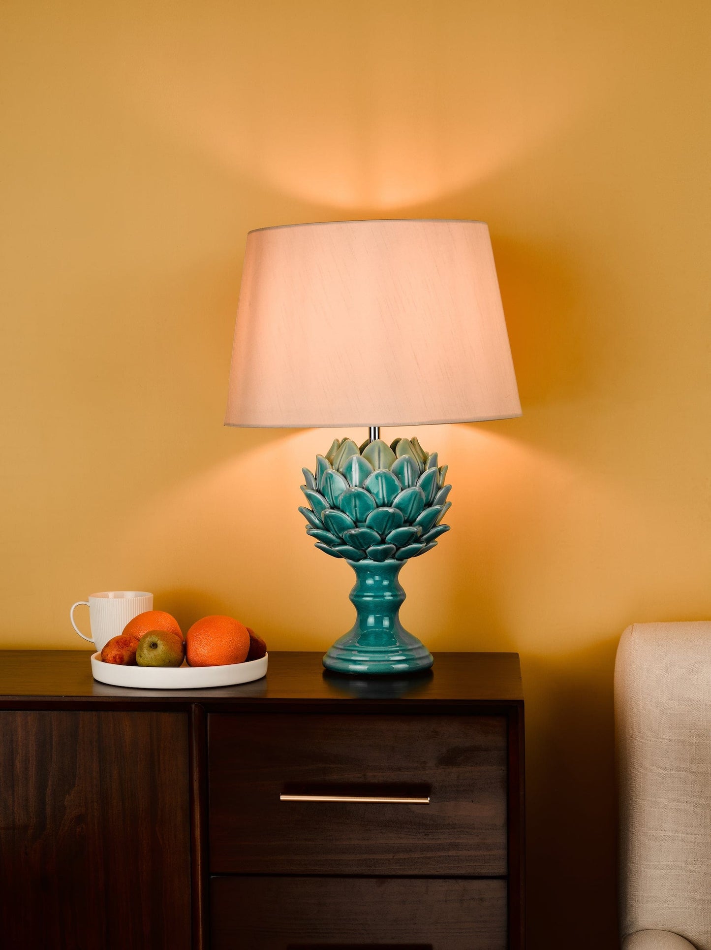 dar lighting Violetta Table Lamp Blue Ceramic Base Only VIO4223