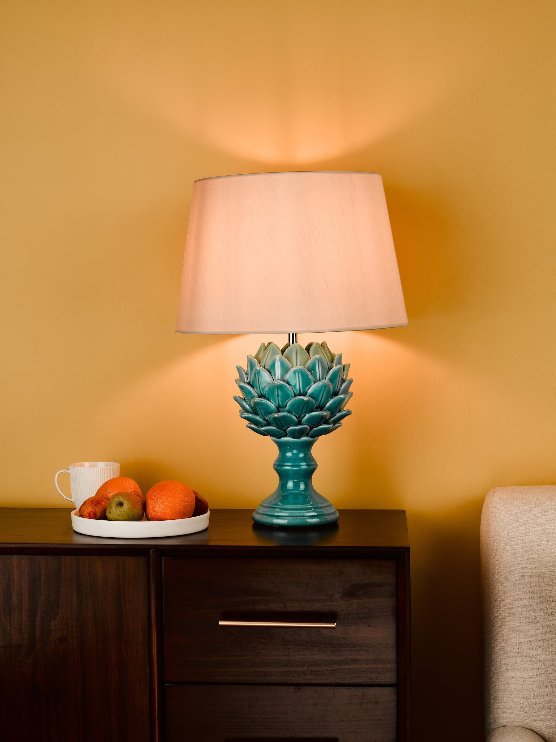 dar lighting Violetta Table Lamp Blue Ceramic Base Only VIO4223