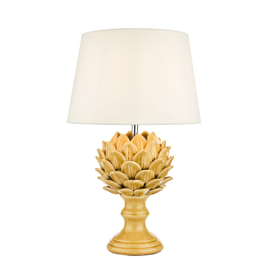 dar lighting Violetta Table Lamp Yellow Ceramic Base Only VIO4226