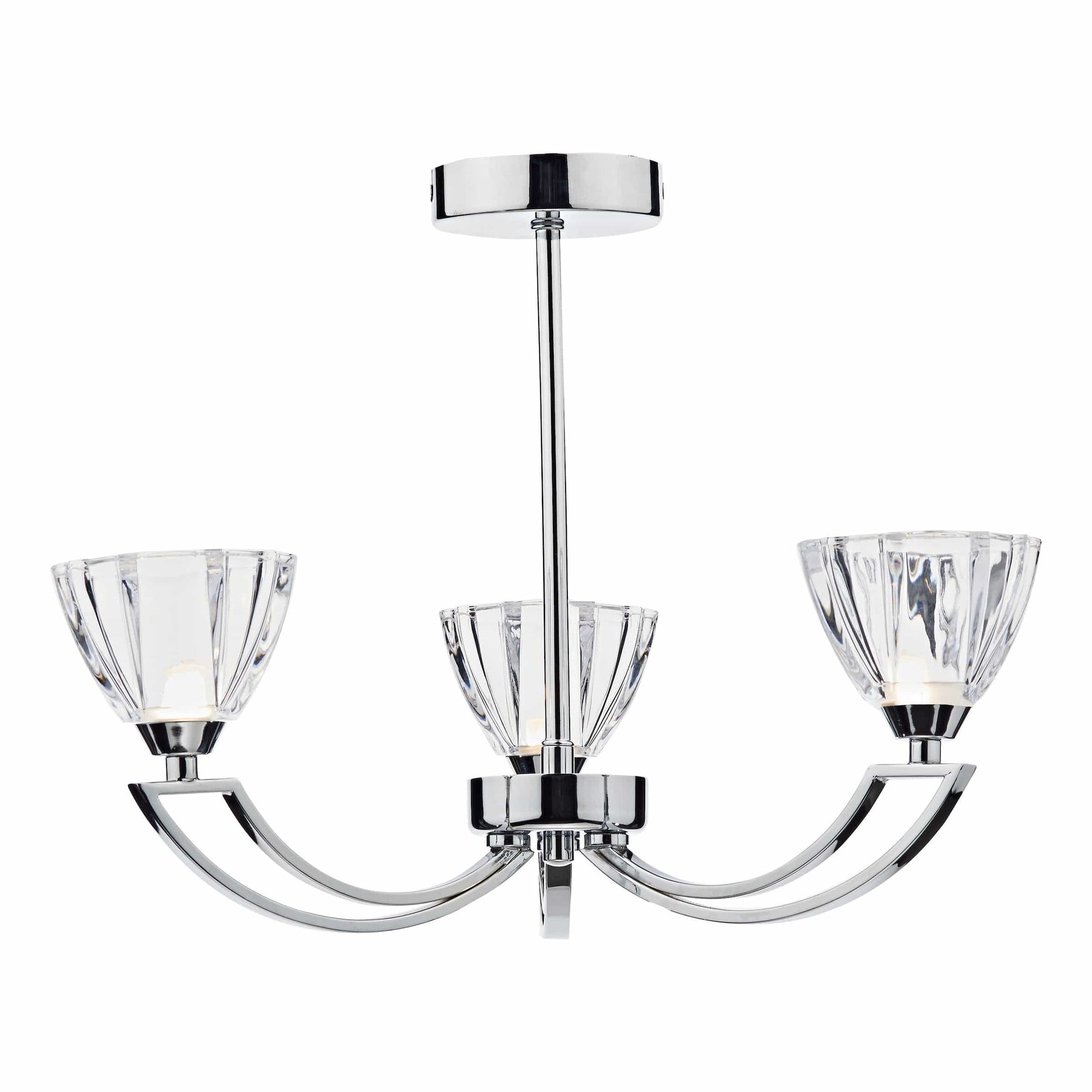 dar lighting Vito 3 Light Semi Flush Polished Chrome VIT0350