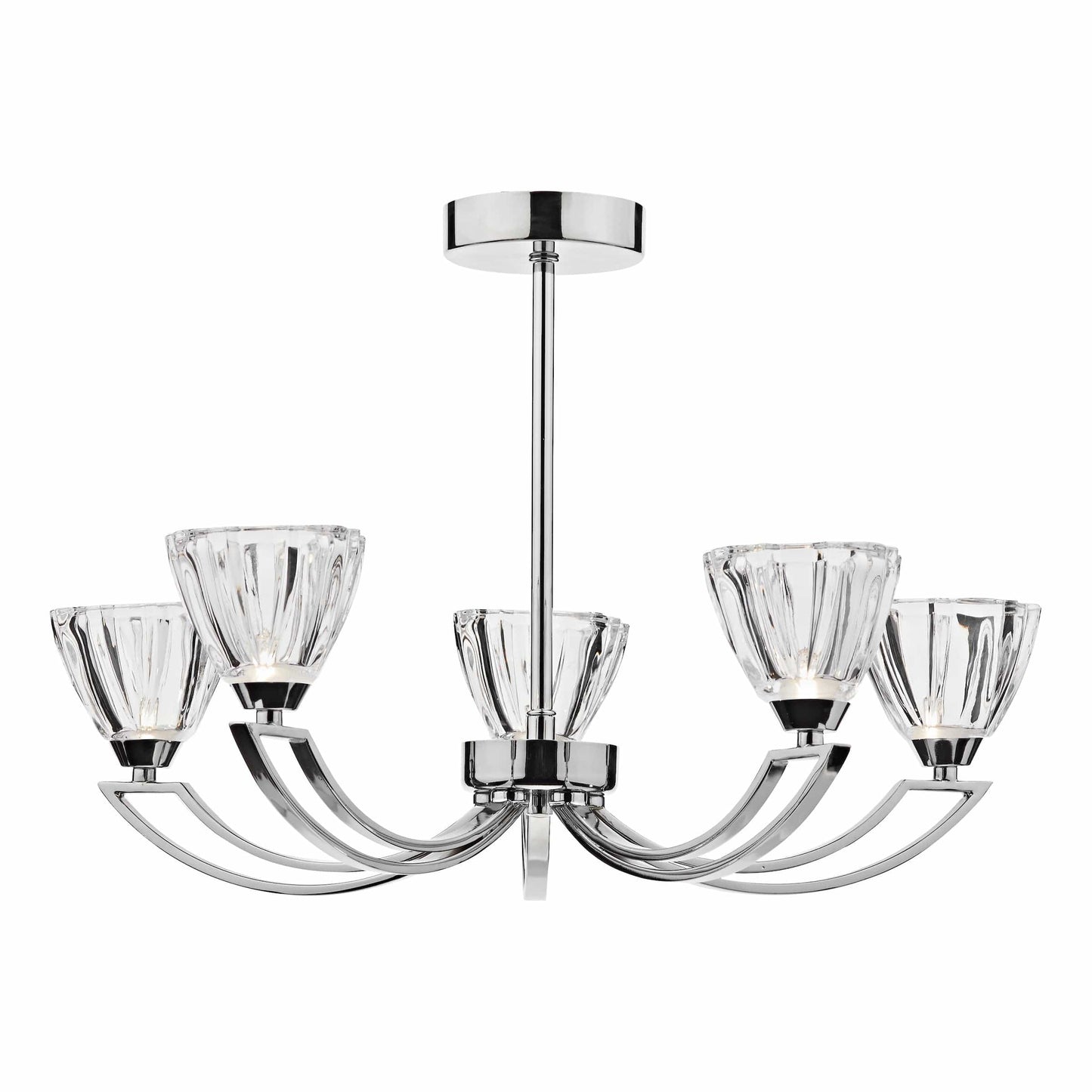 dar lighting Vito 5 Light Semi Flush Polished Chrome VIT0550
