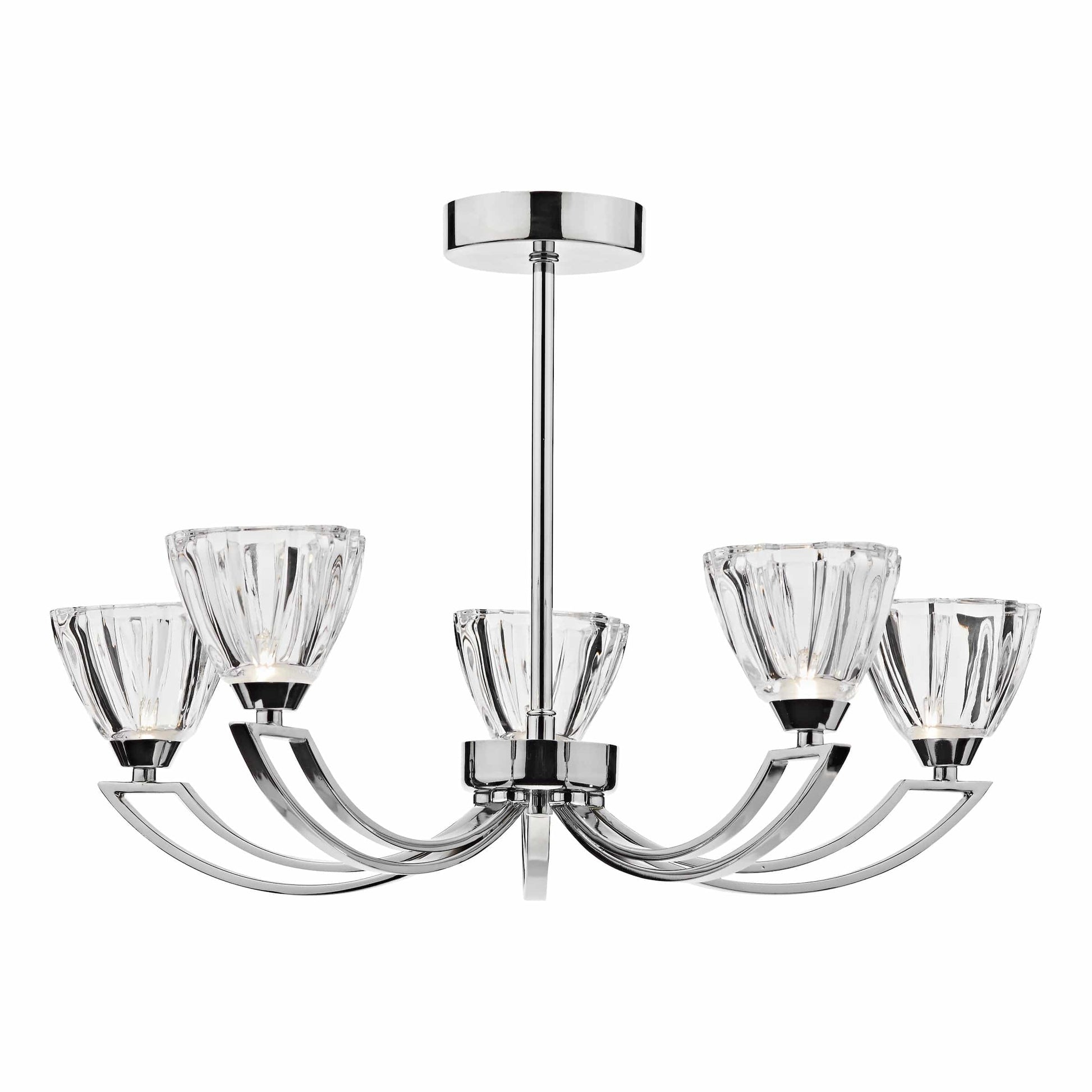dar lighting Vito 5 Light Semi Flush Polished Chrome VIT0550