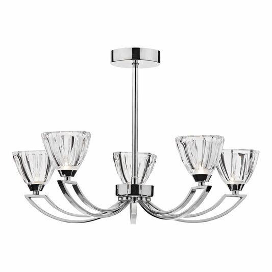 dar lighting Vito 5 Light Semi Flush Polished Chrome VIT0550