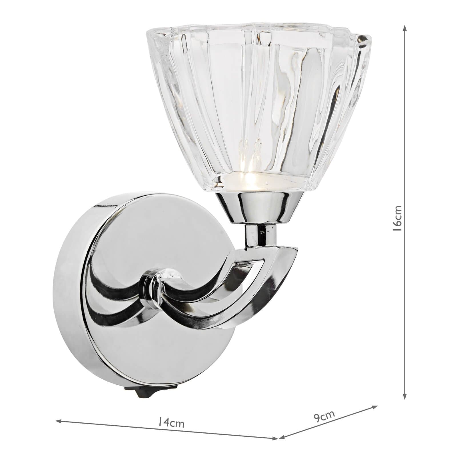 dar lighting Vito Single Wall Bracket Polished Chrome VIT0750