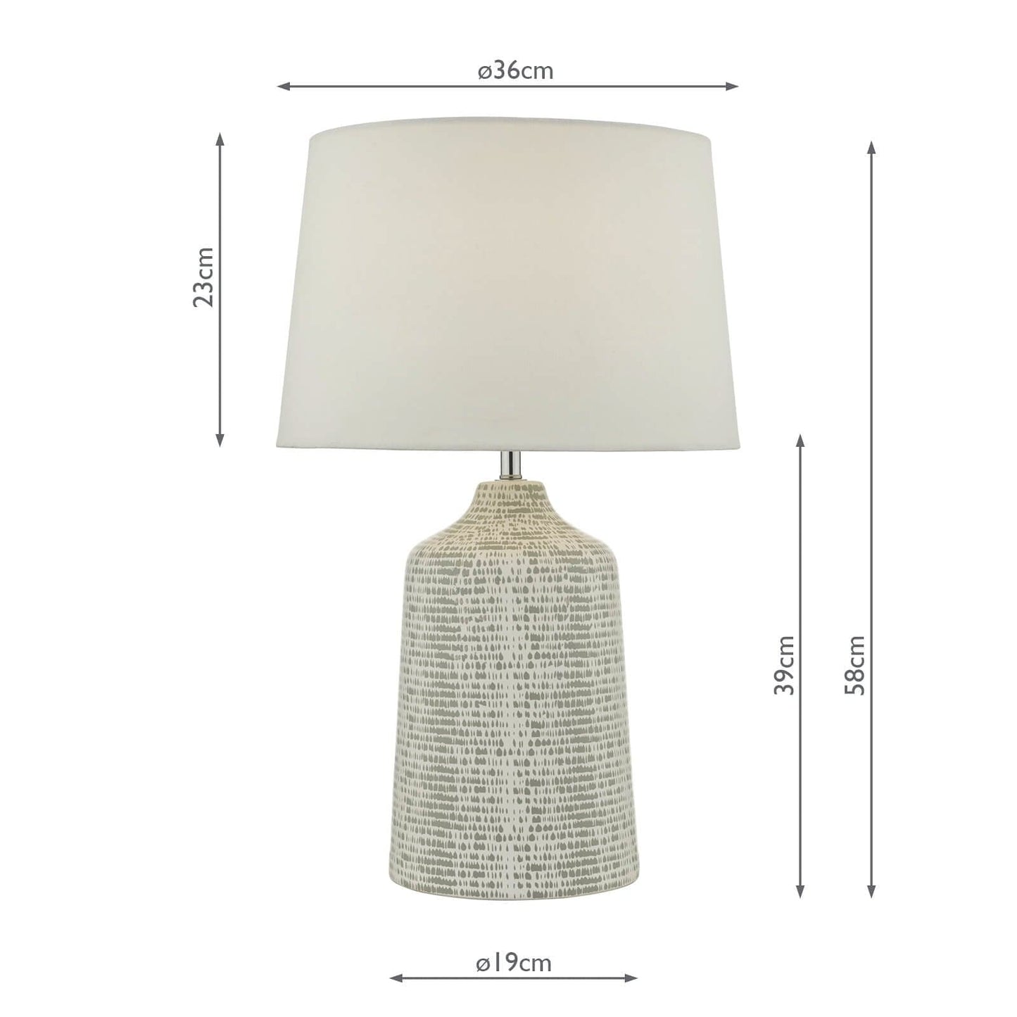 dar lighting Vondra Table Lamp White & Grey With Shade VON4239