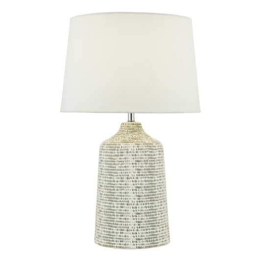 dar lighting Vondra Table Lamp White & Grey With Shade VON4239