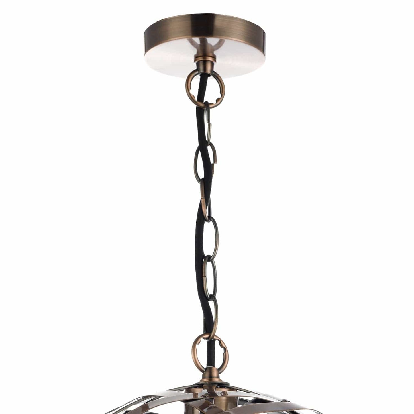 dar lighting Voyage 1 Light Pendant Antique Copper Ball VOY0164