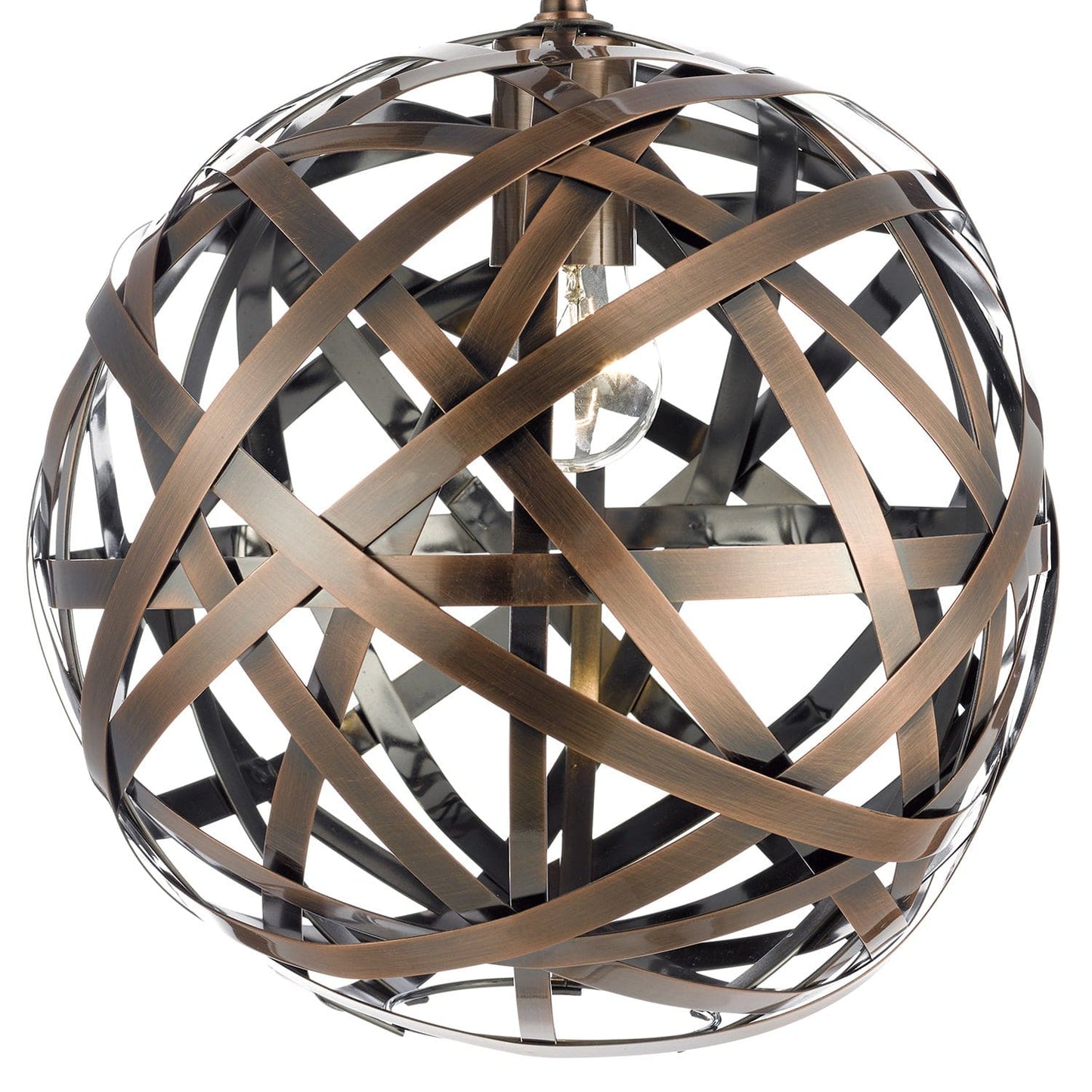 dar lighting Voyage 1 Light Pendant Antique Copper Ball VOY0164