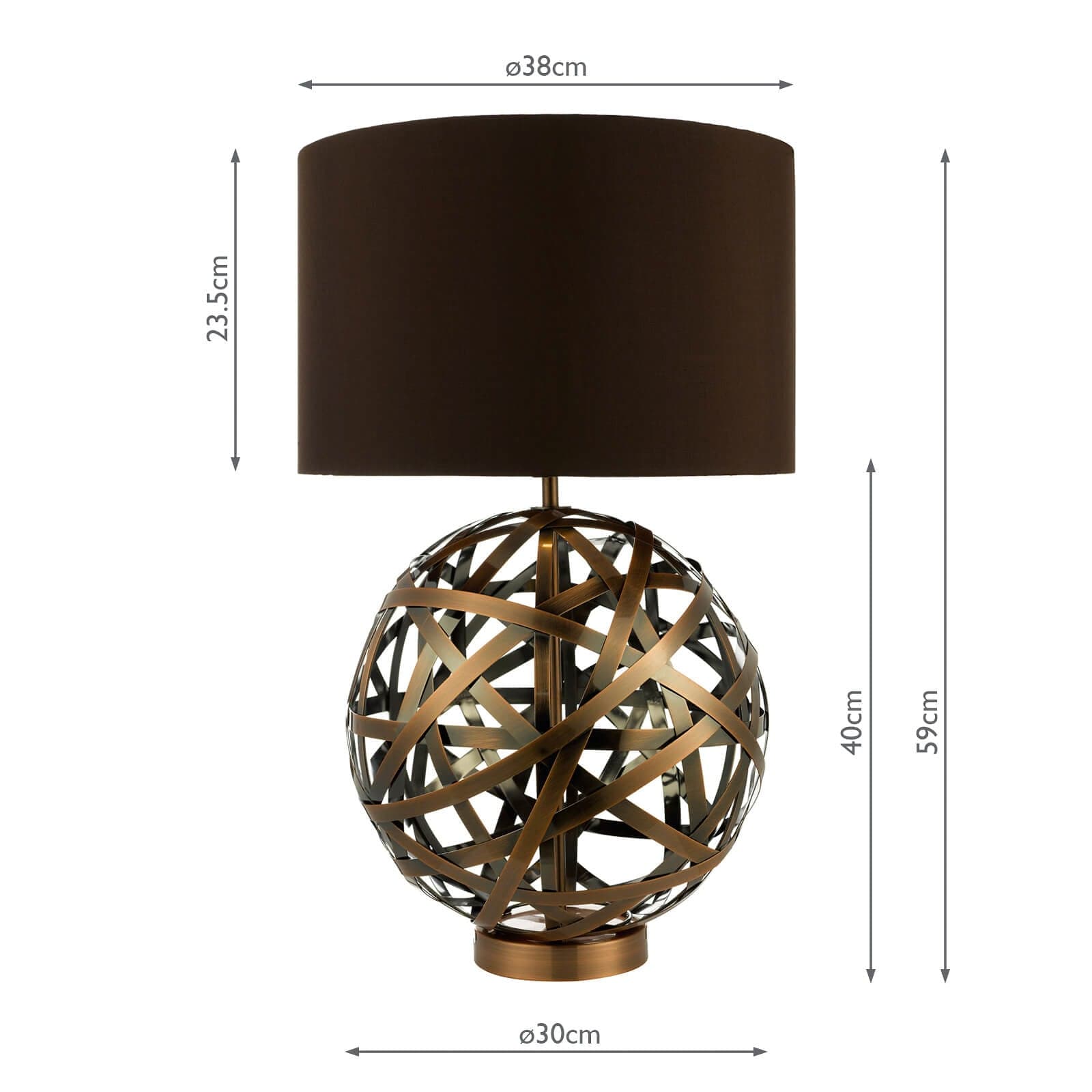 dar lighting Voyage Table Lamp Antique Copper With Shade VOY4264