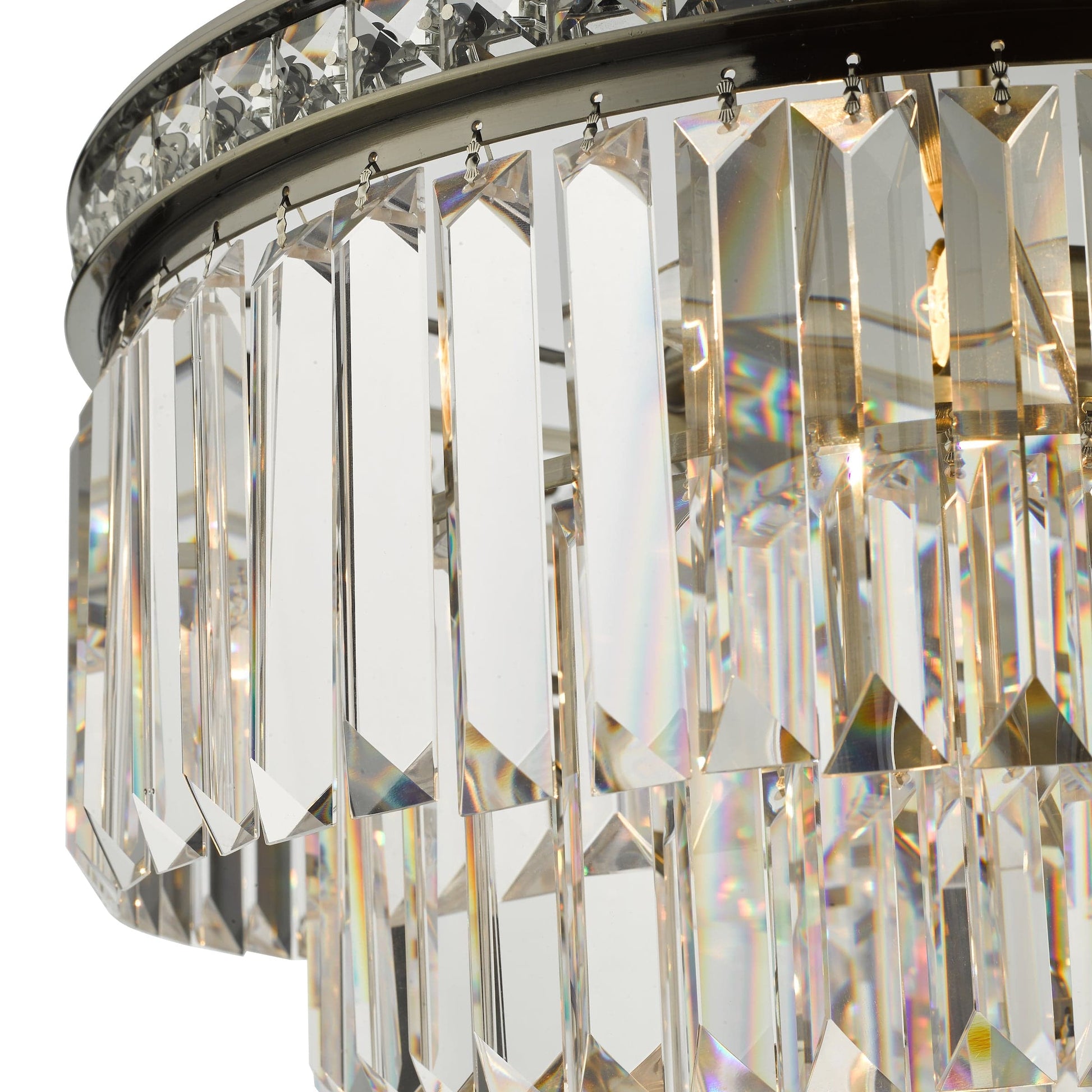 dar lighting Vyana 4 Light Pendant Antique Brass Crystal VYA0475