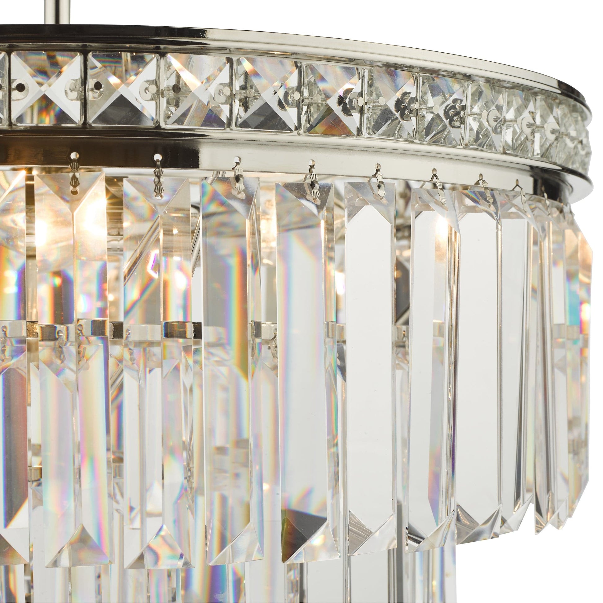 dar lighting Vyana 4 Light Pendant Polished Nickel Crystal VYA0432