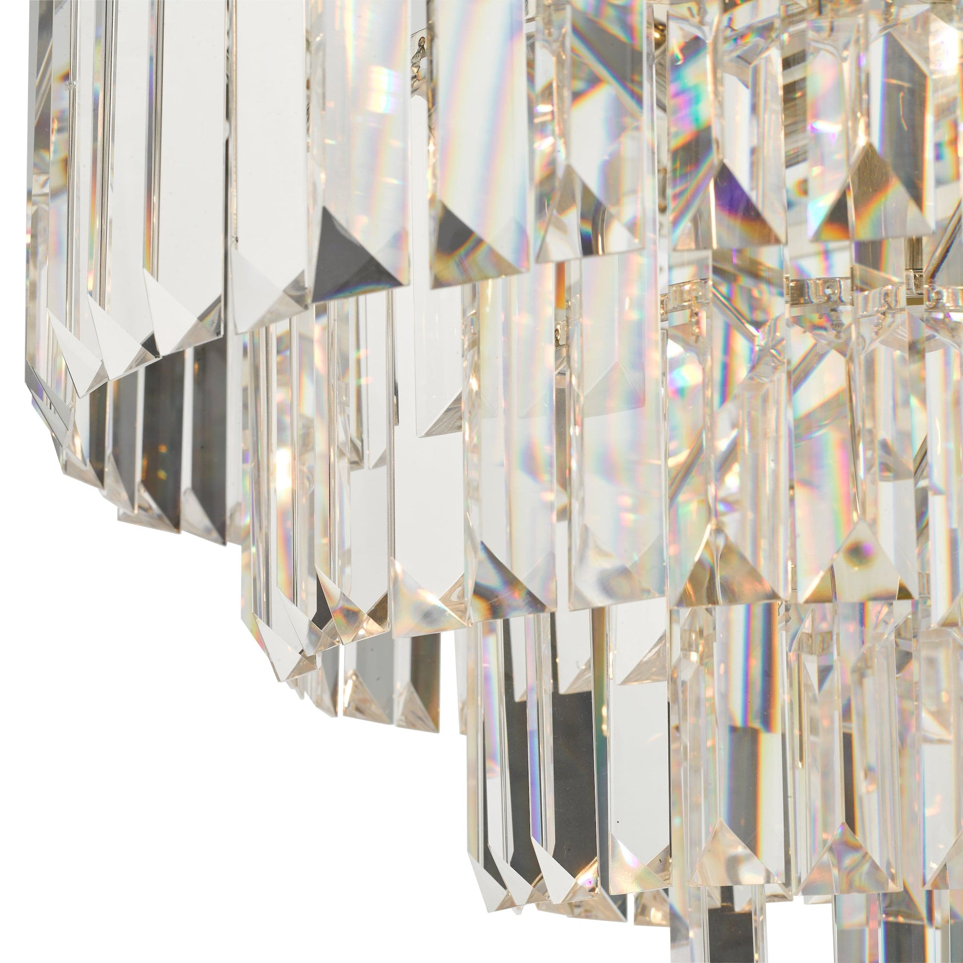 dar lighting Vyana 4 Light Pendant Polished Nickel Crystal VYA0432