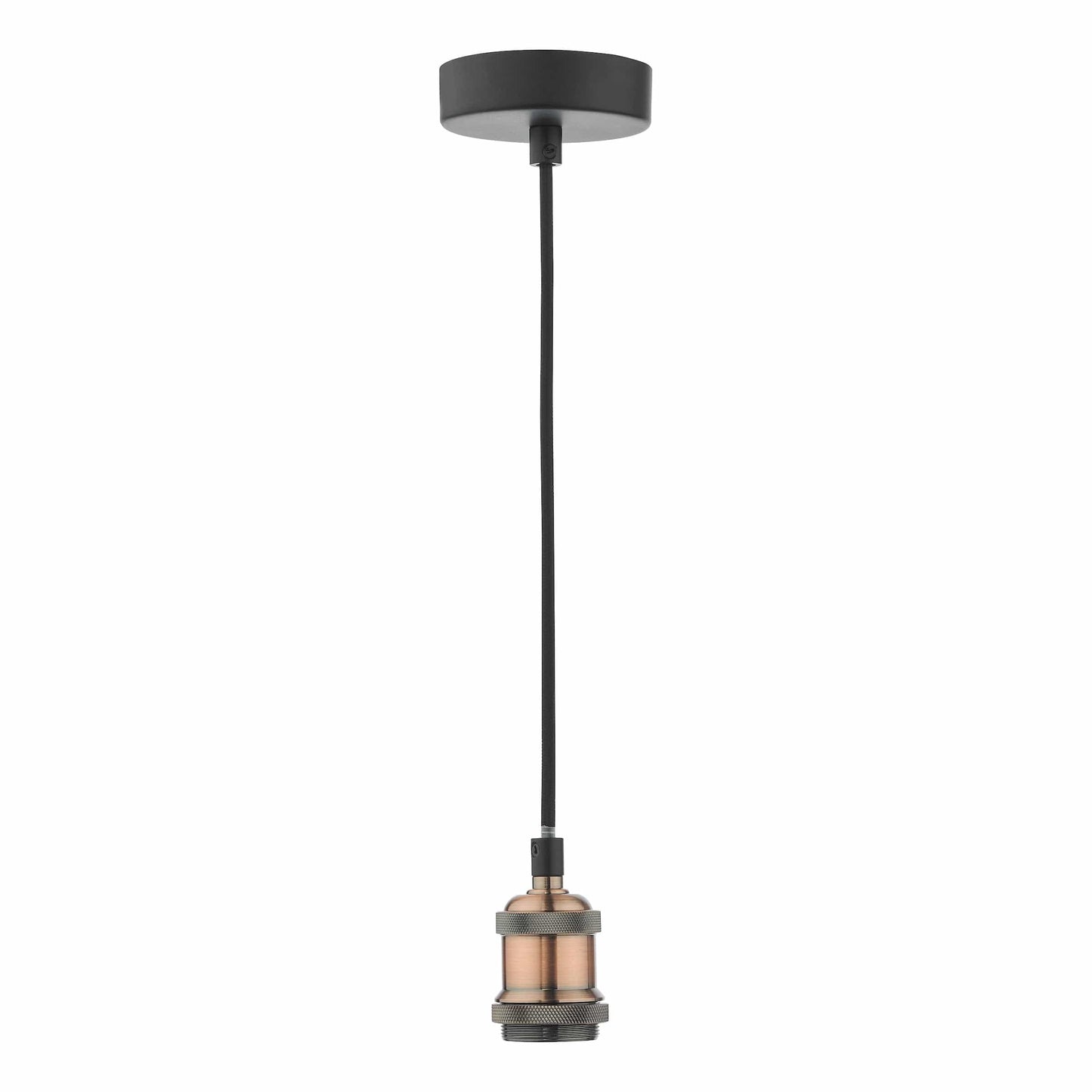 dar lighting Waco 1 Light E27 Suspension Antique Copper Matt Black WAC0164