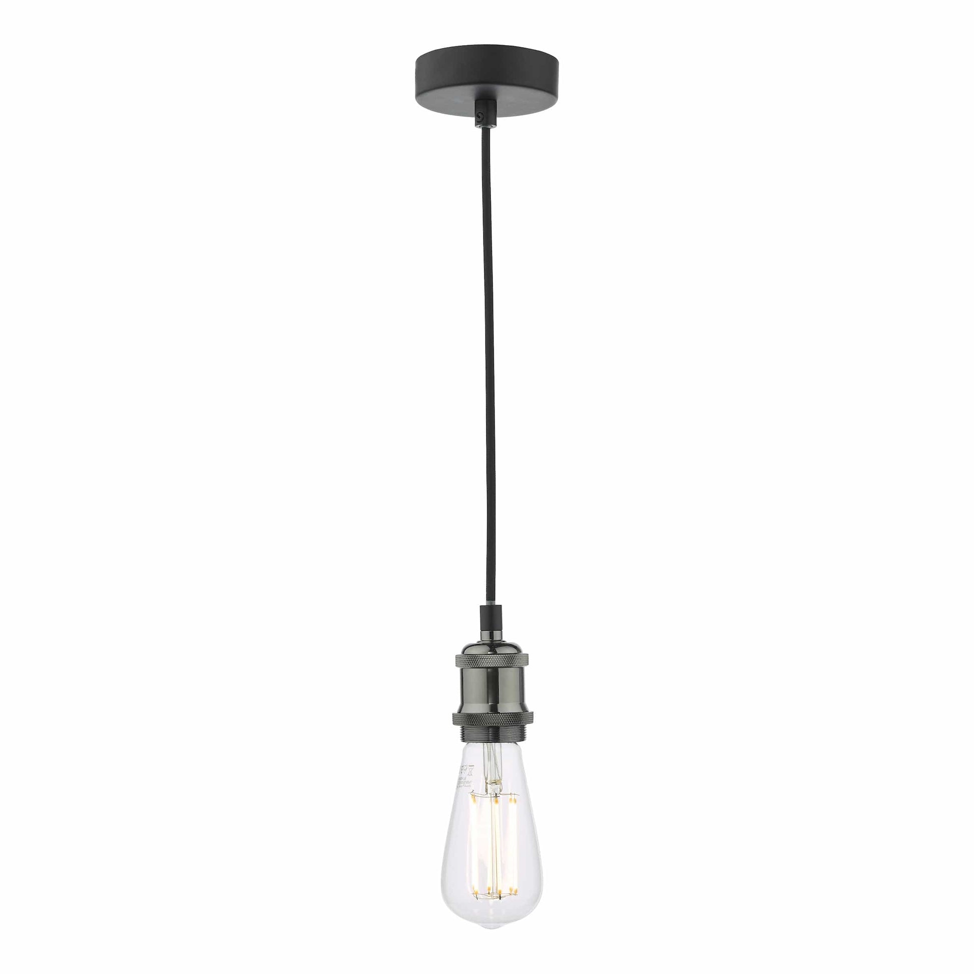 dar lighting Waco 1 Light E27 Suspension Black Chrome Matt Black WAC0161