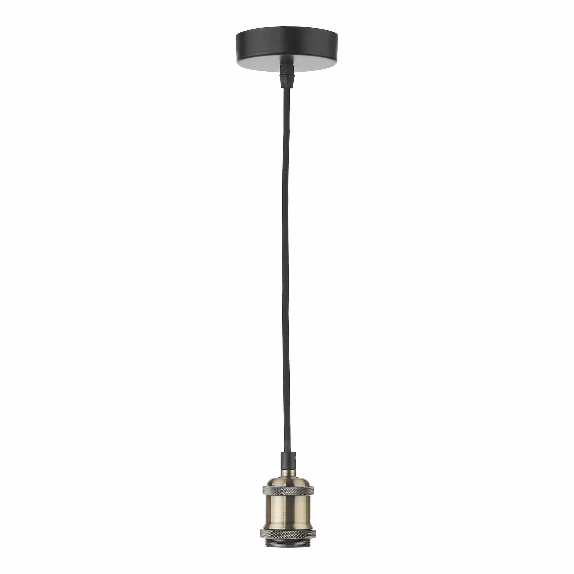 dar lighting Waco Single E27 Suspension Antique Brass Matt Black WAC0175