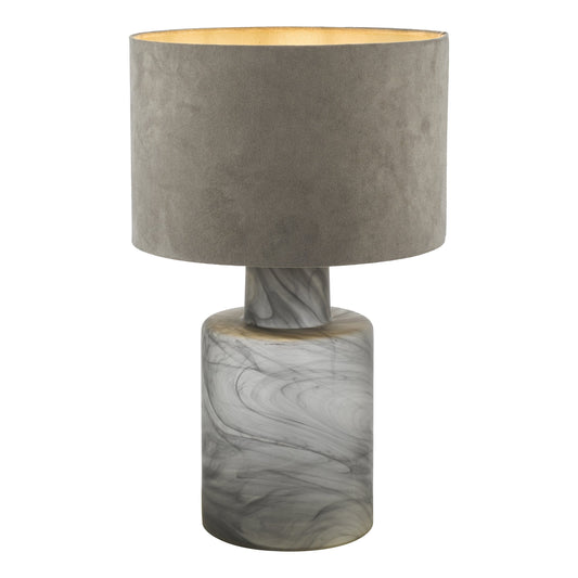 dar lighting Wanda Table Lamp Smoked Glass With Shade WAN4210