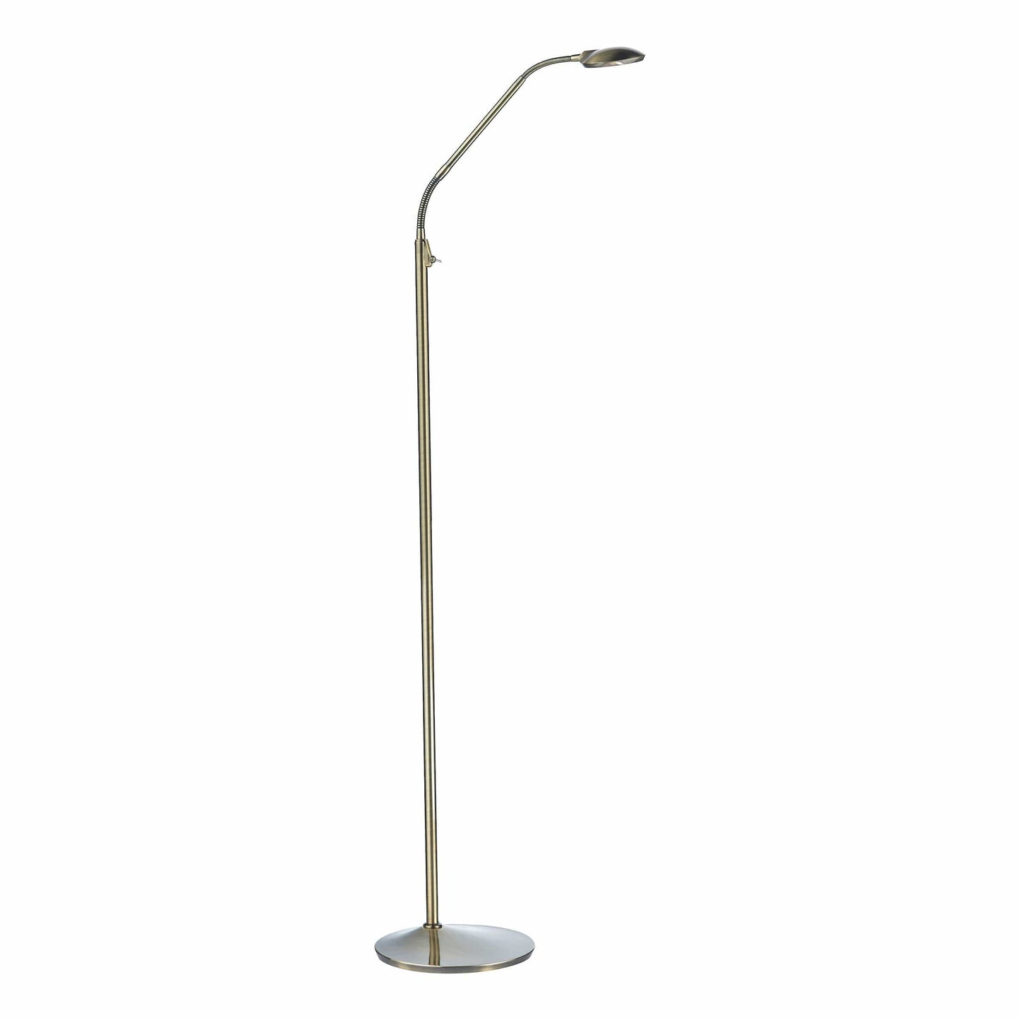 dar lighting Wellington Task Floor Lamp Antique Brass LED WEL4975