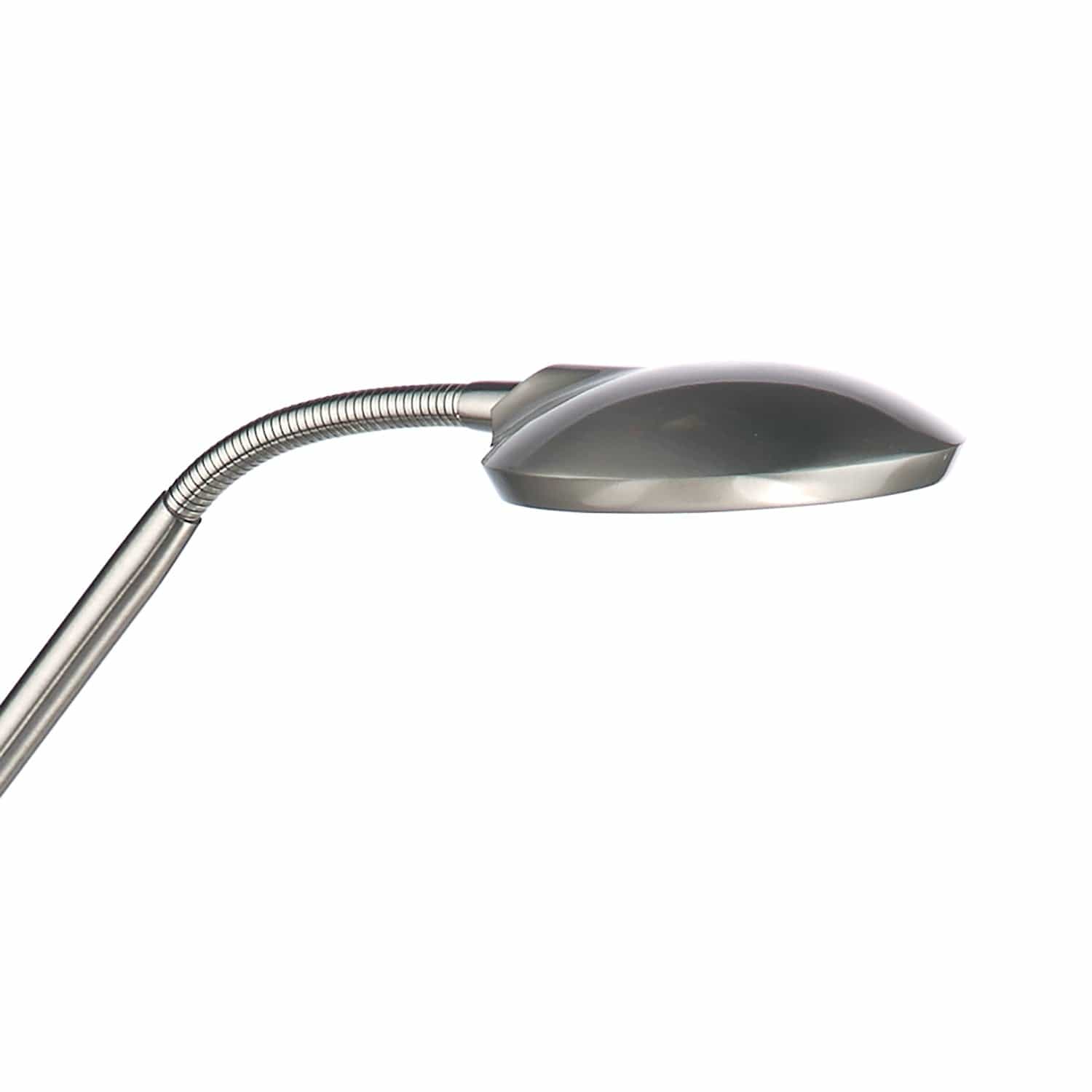 dar lighting Wellington Task Floor Lamp Satin Chrome LED WEL4946