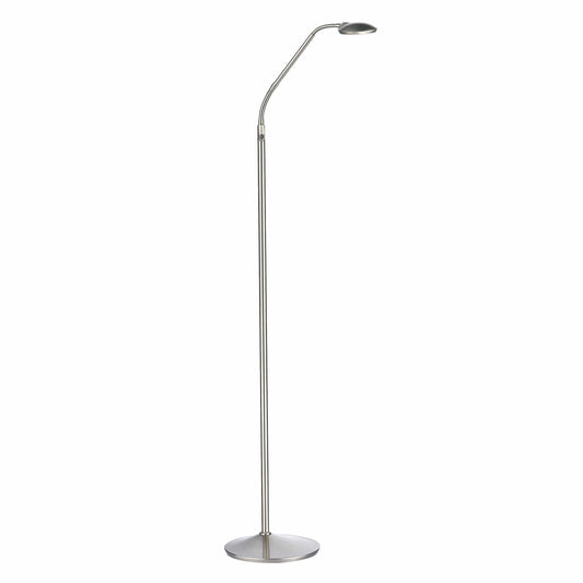 dar lighting Wellington Task Floor Lamp Satin Chrome LED WEL4946