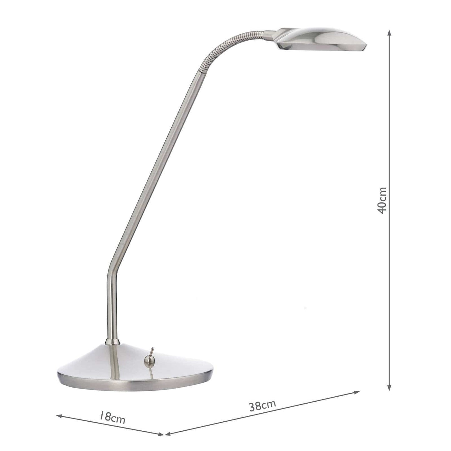dar lighting Wellington Task Table Lamp Satin Chrome LED WEL4046