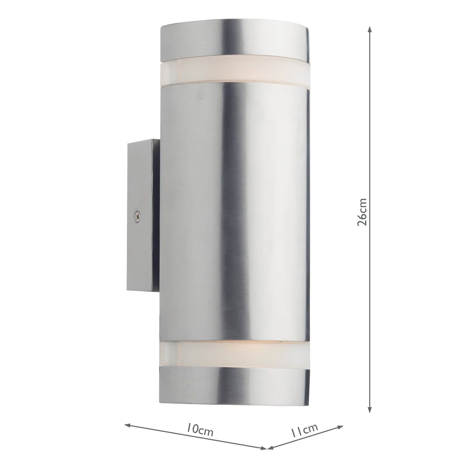 dar lighting Wessex Outdoor 2 Light Wall Light Stainless Steel LED IP44 WES2144