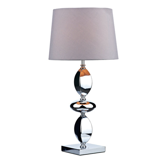 dar lighting Wickford Table Lamp Polished Chrome With Shade WIC4250