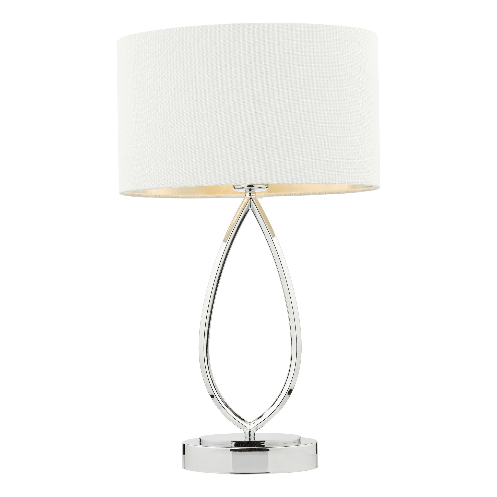 dar lighting Wyatt Touch Table Lamp Polished Chrome With Shade WYA4250