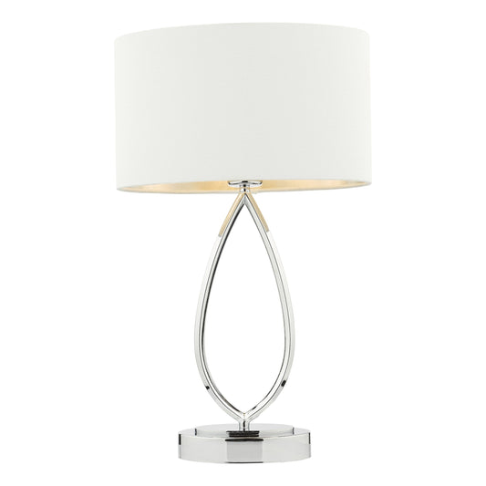 dar lighting Wyatt Touch Table Lamp Polished Chrome With Shade WYA4250