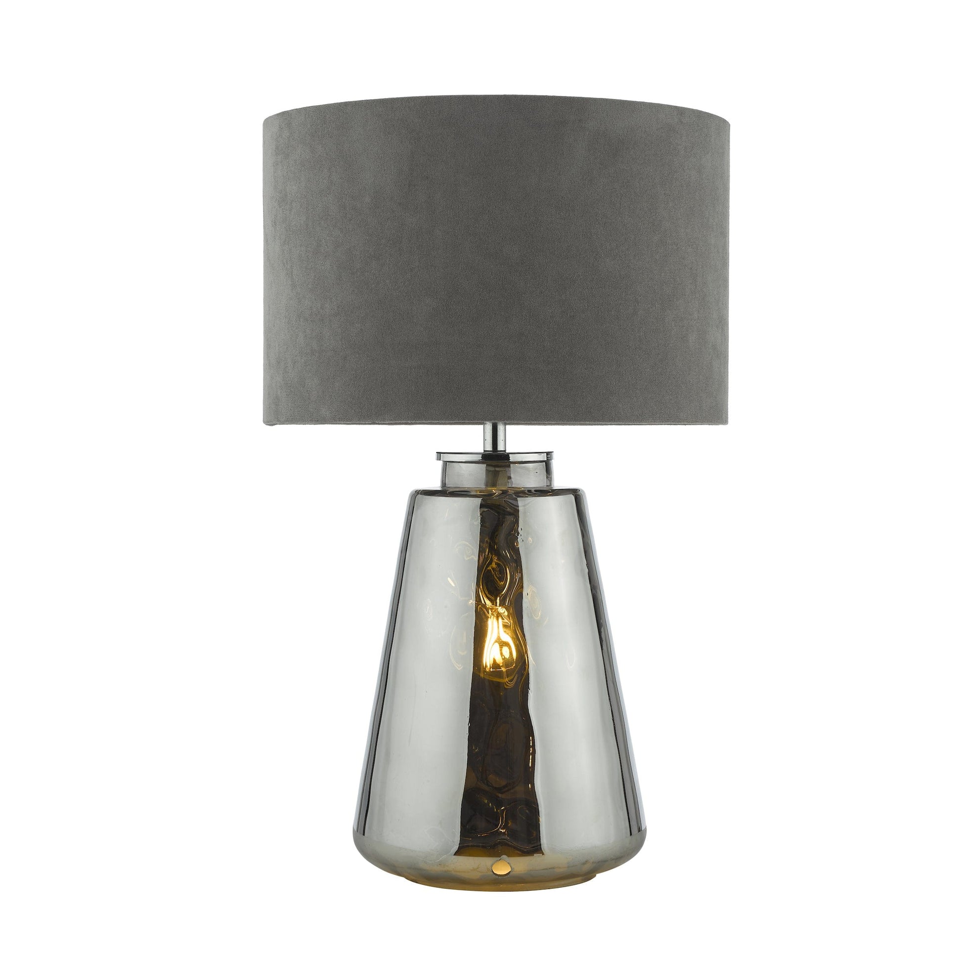 dar lighting Wycliffe Table Lamp Smoked Glass With Shade WYC4210