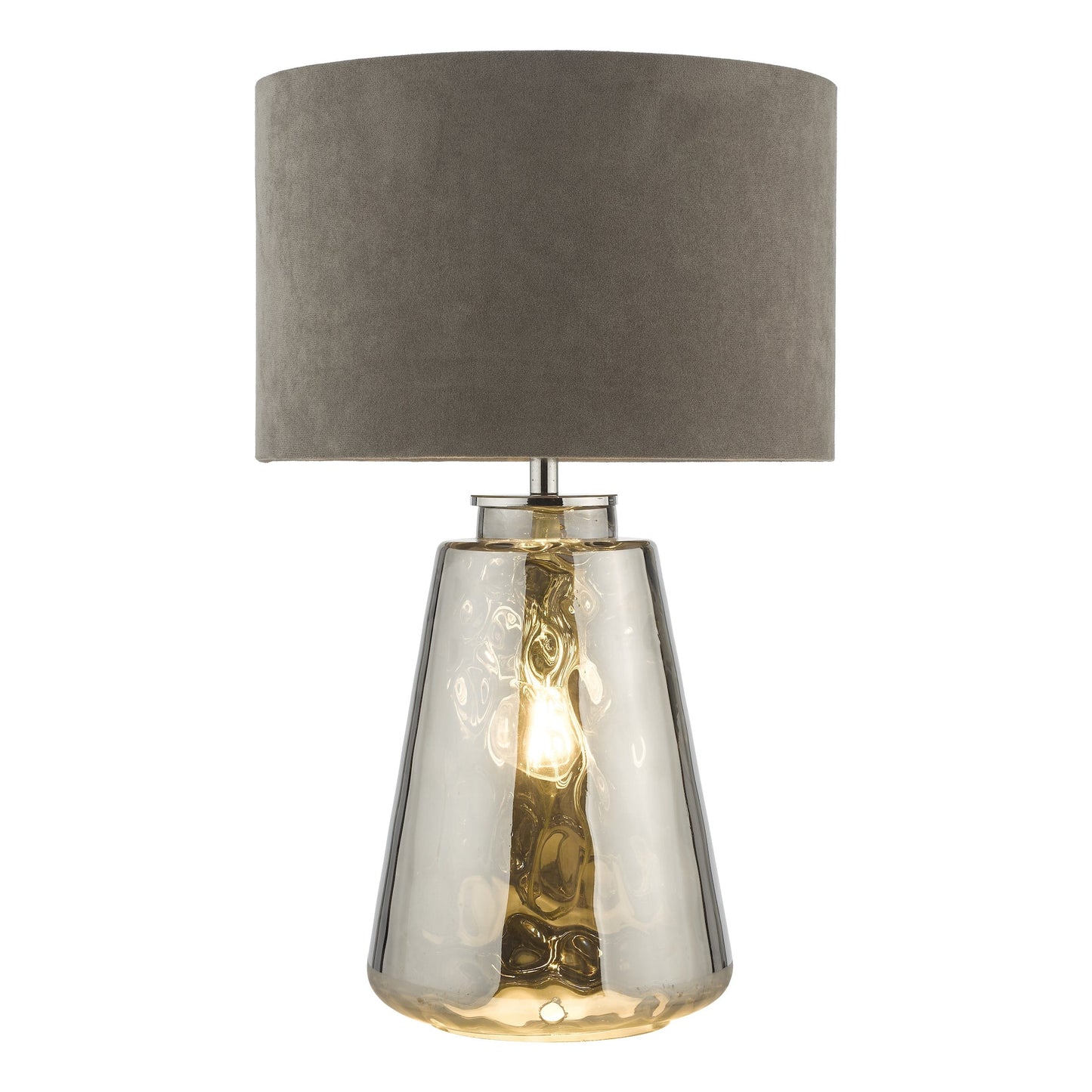 dar lighting Wycliffe Table Lamp Smoked Glass With Shade WYC4210
