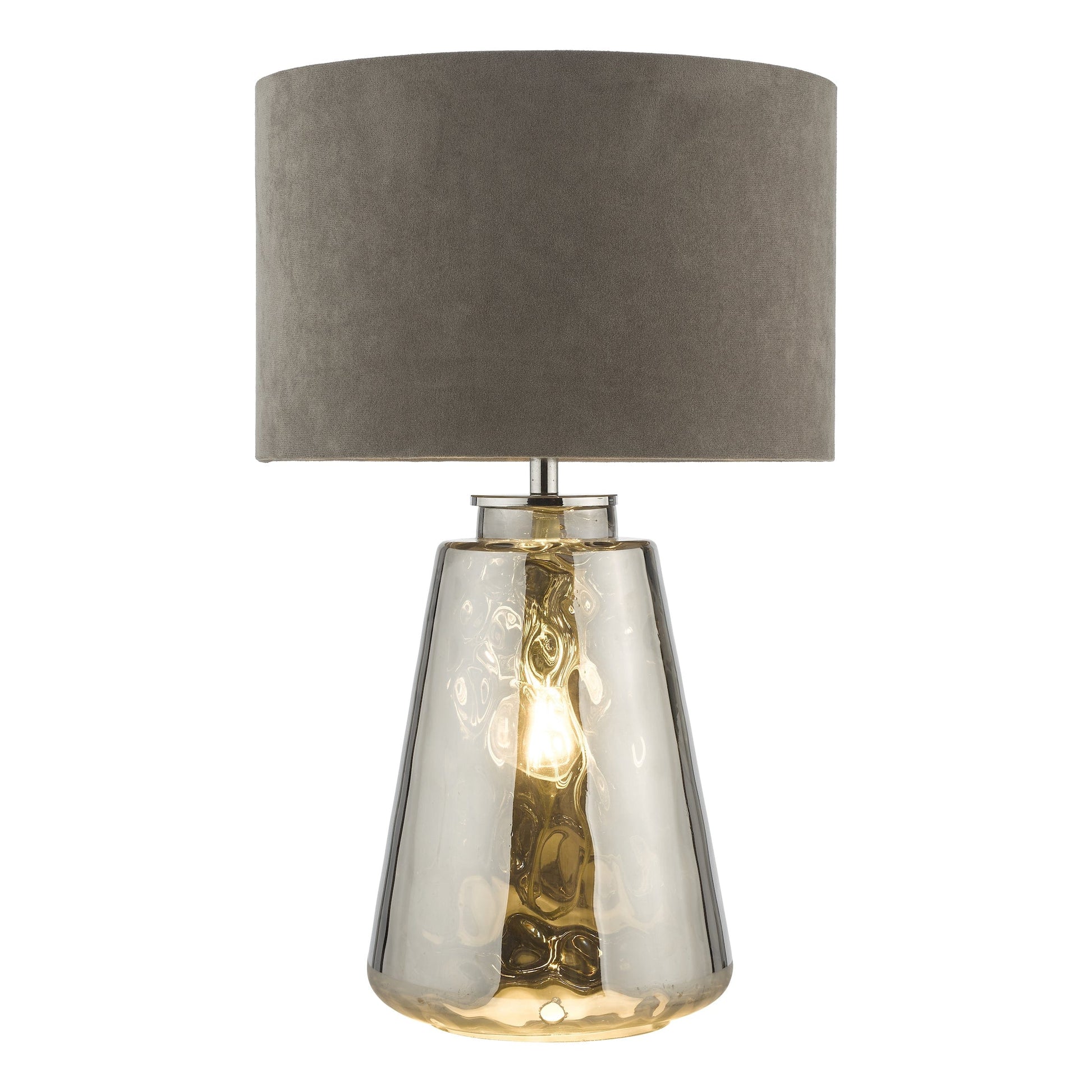 dar lighting Wycliffe Table Lamp Smoked Glass With Shade WYC4210