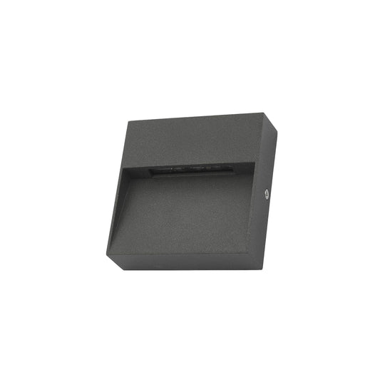 dar lighting Yukon Outdoor Wall Light Square Eyelid Anthracite IP65 LED YUK2139