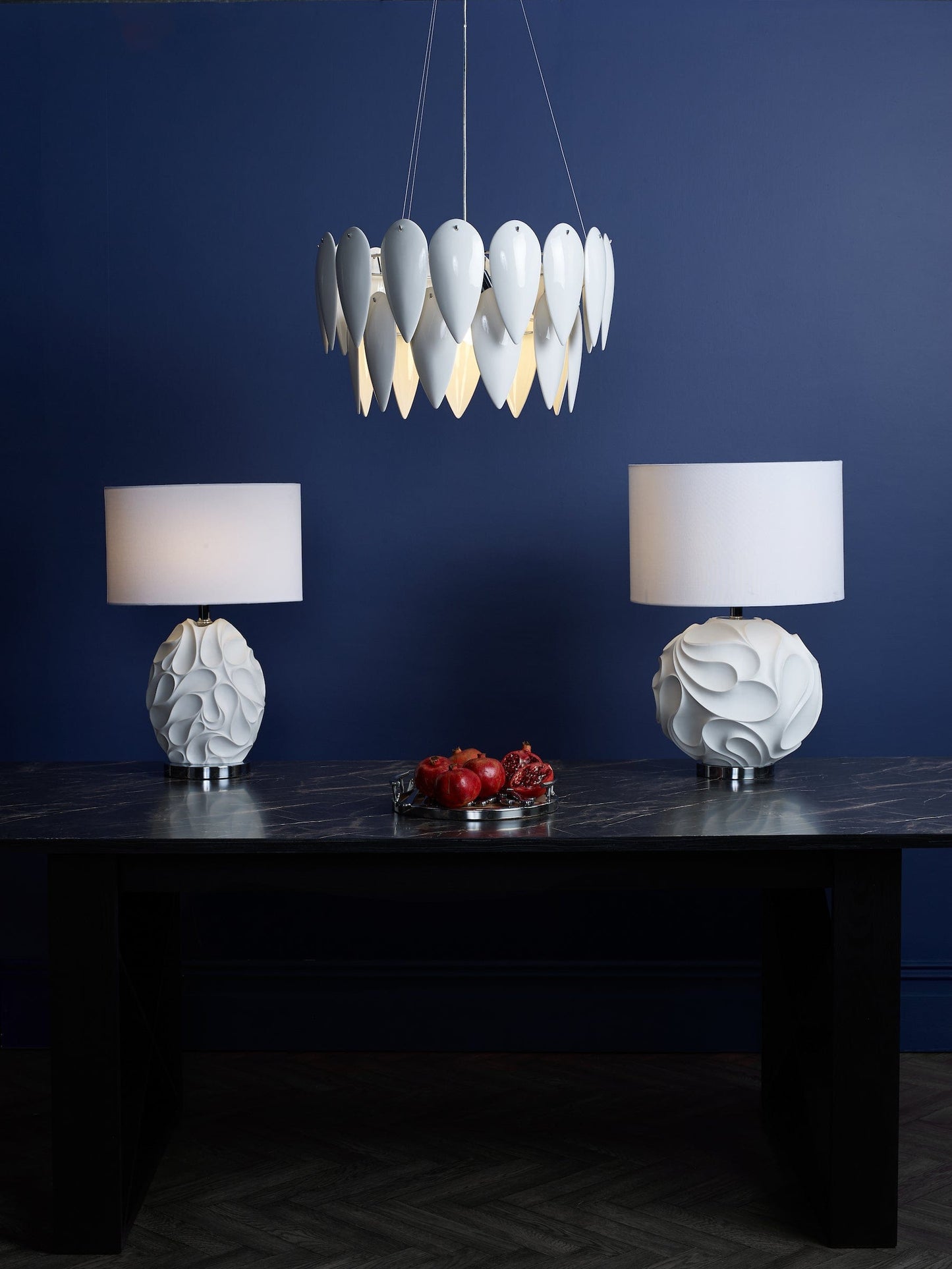 dar lighting Zachary Oval Table Lamp White With Shade ZAC412
