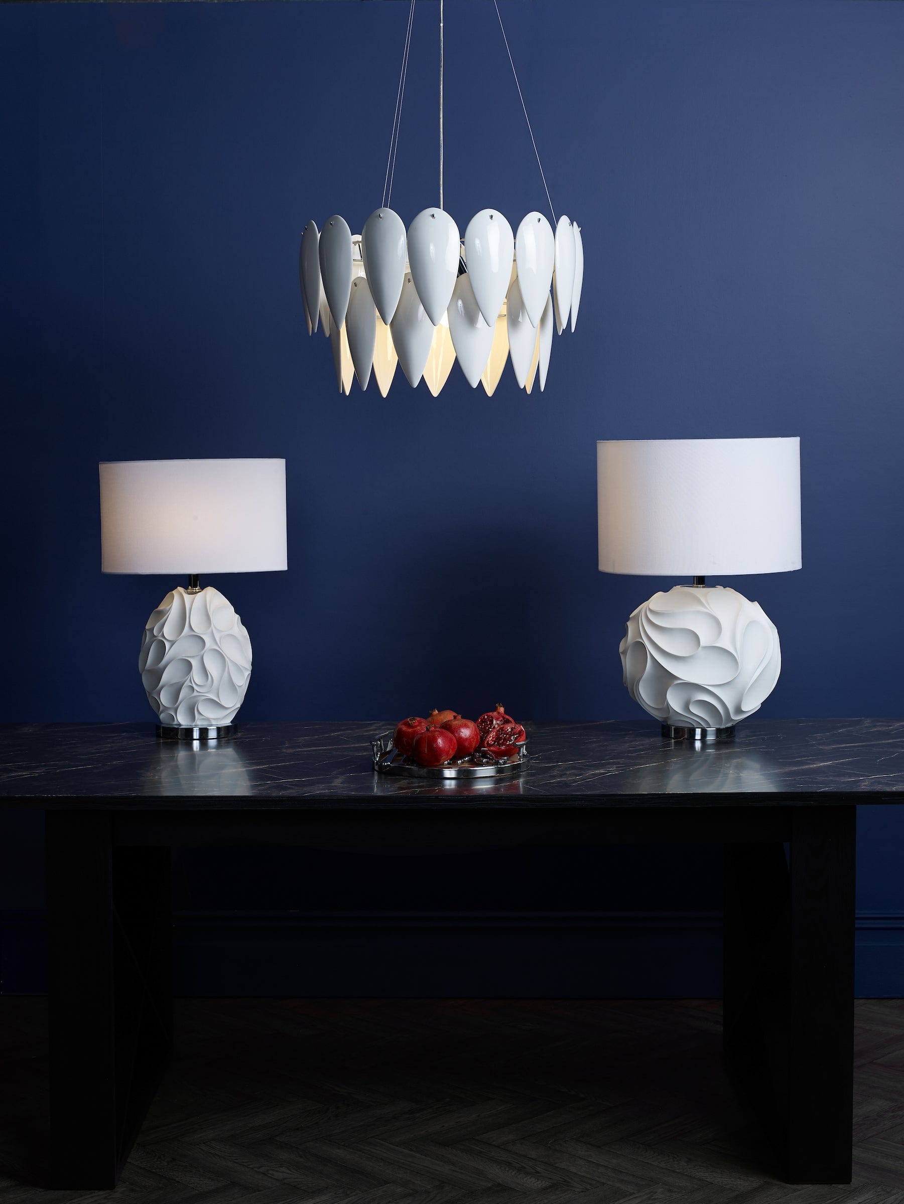 dar lighting Zachary Oval Table Lamp White With Shade ZAC412