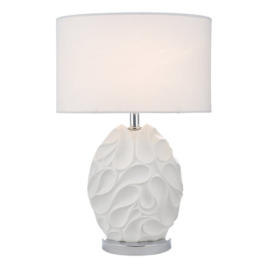 dar lighting Zachary Oval Table Lamp White With Shade ZAC412