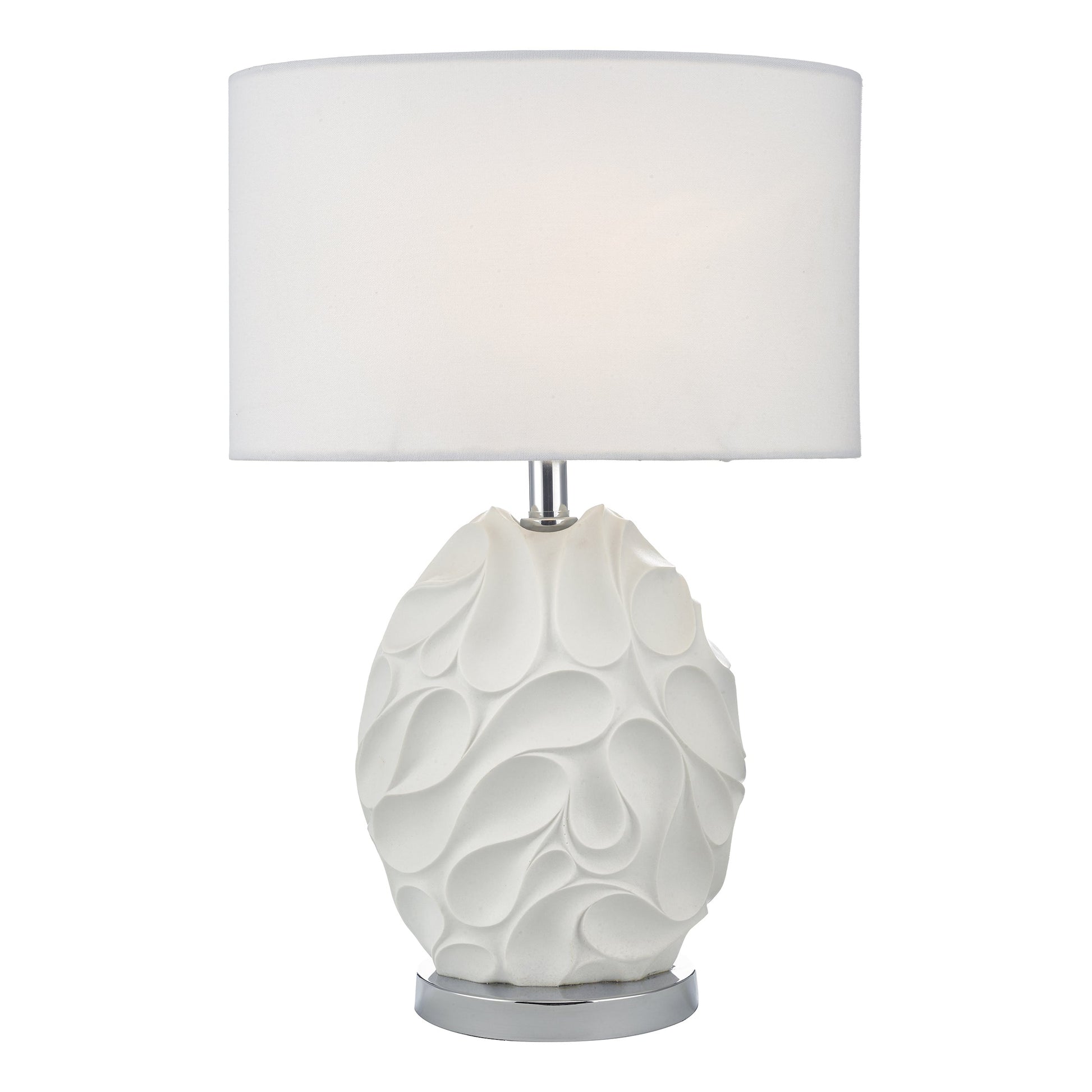 dar lighting Zachary Oval Table Lamp White With Shade ZAC412