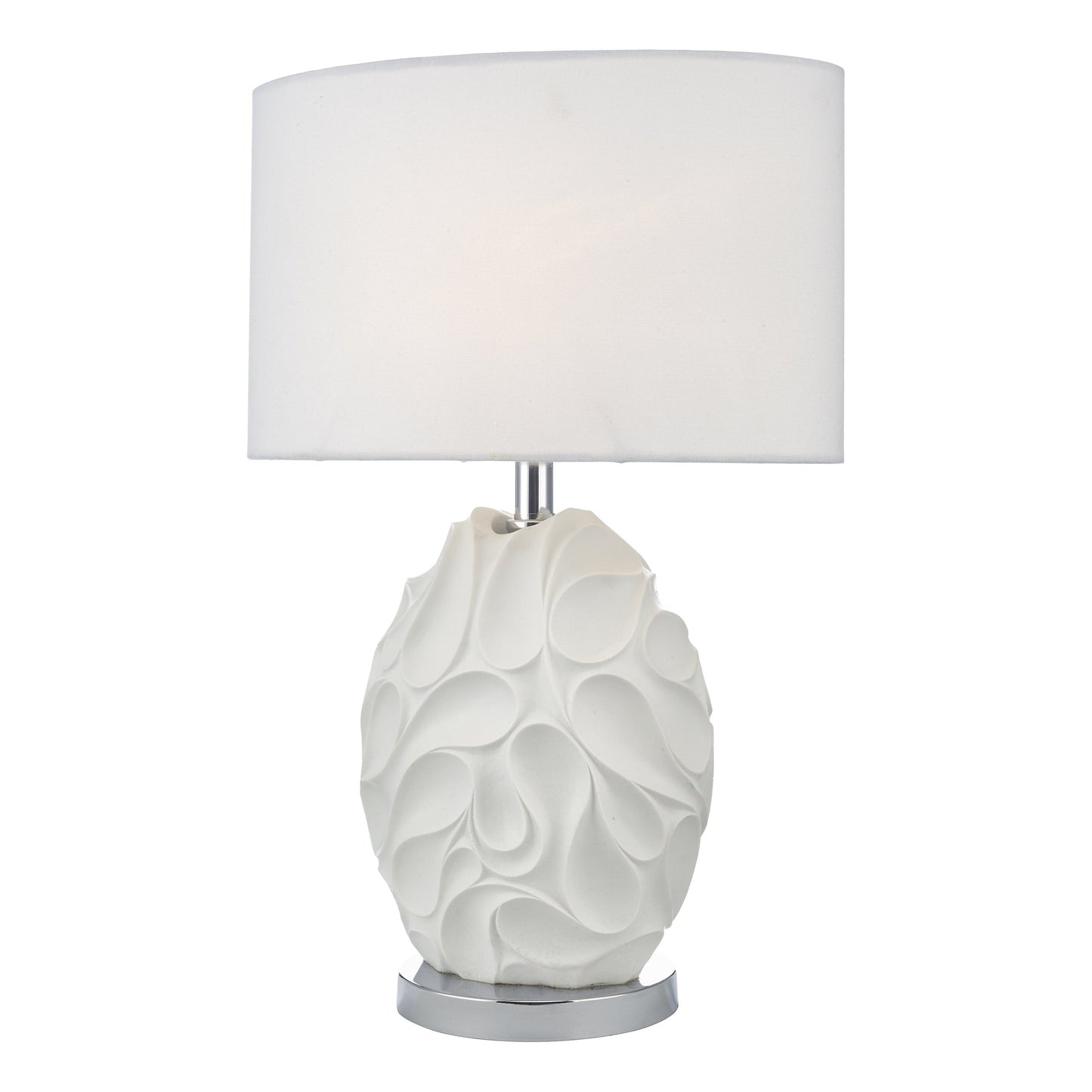 dar lighting Zachary Oval Table Lamp White With Shade ZAC412