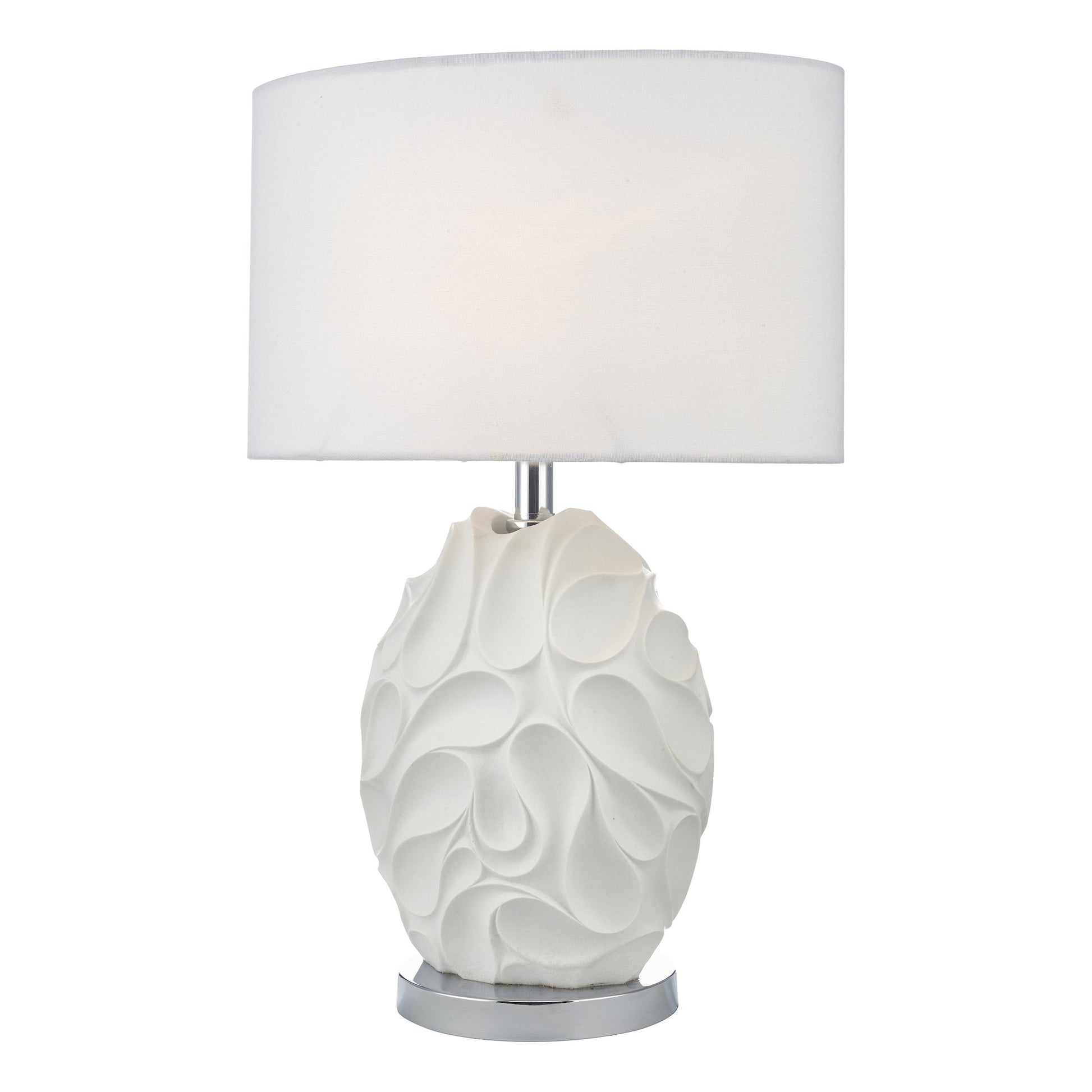 dar lighting Zachary Oval Table Lamp White With Shade ZAC412