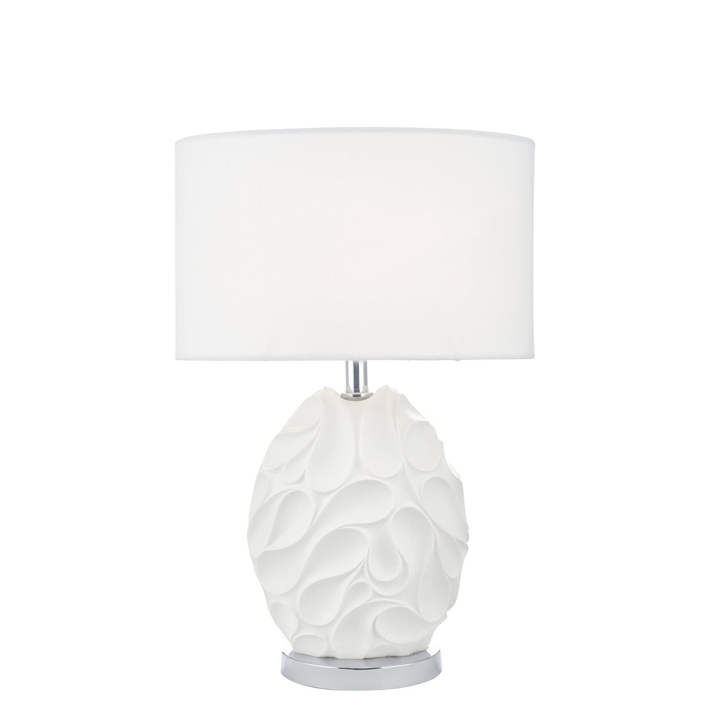 dar lighting Zachary Oval Table Lamp White With Shade ZAC412