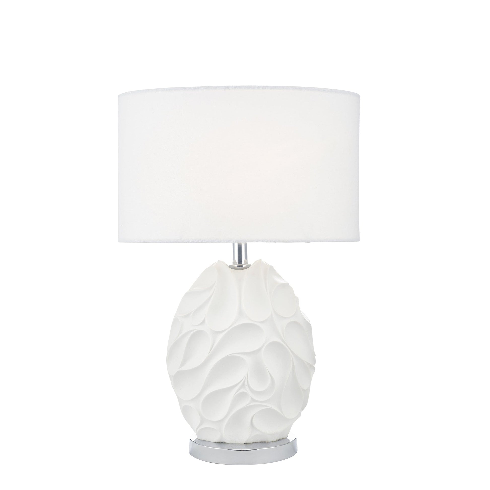 dar lighting Zachary Oval Table Lamp White With Shade ZAC412