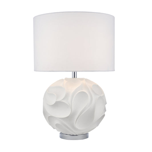 dar lighting Zachary Round Table Lamp White With Shade ZAC432