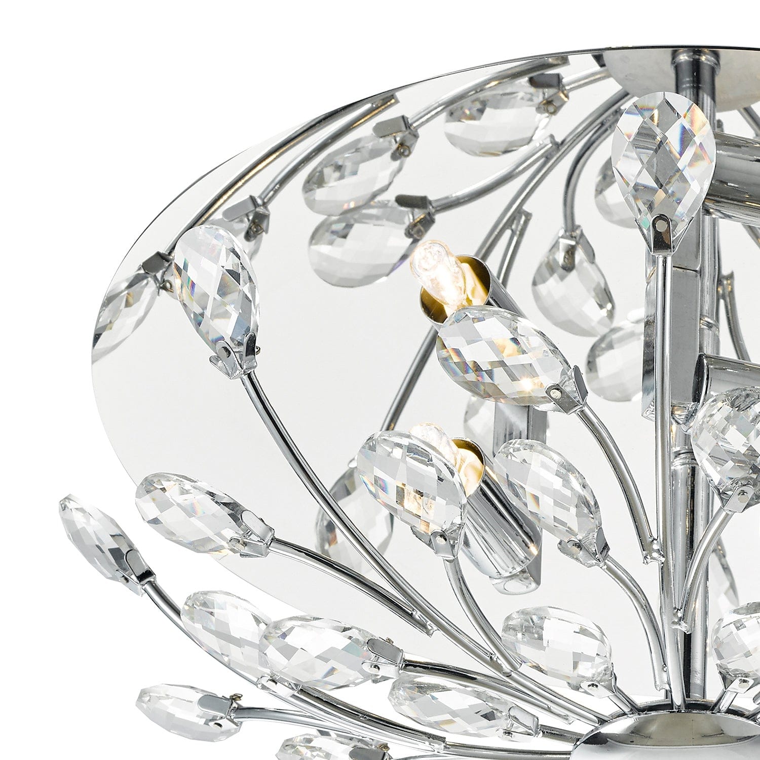 dar lighting Zafir 3 Light Flush Polished Chrome Crystal ZAF5350