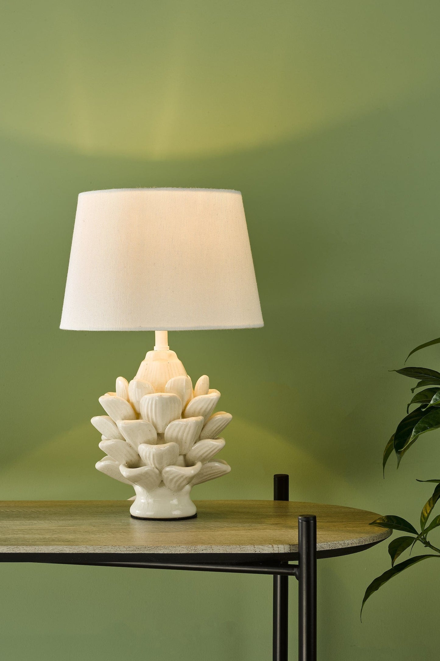 dar lighting Zala Table Lamp Cream Ceramic With Shade ZAL4233